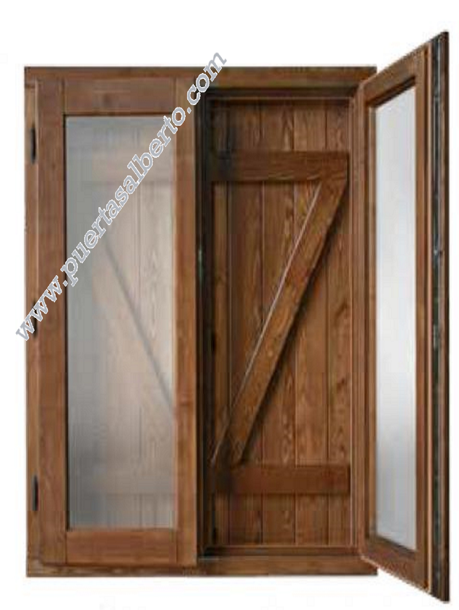 ventana de madera con postigos o contraventanas, verde manzana, vintage